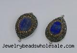 NGC1161 25*35mm teardrop lapis lazuli gemstone connectors wholesale