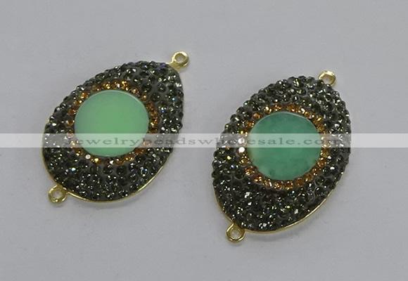 NGC1177 25*35mm freeform Australia chrysoprase connectors wholesale