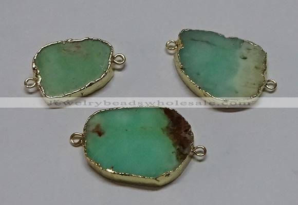 NGC1178 18*25mm - 30*35mm freeform Australia chrysoprase connectors