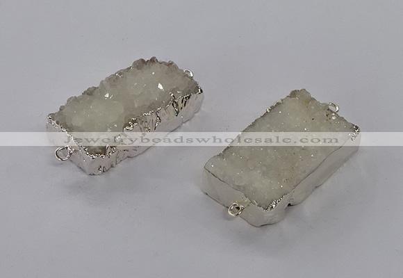 NGC1180 20*30mm - 22*35mm rectangle druzy agate connectors