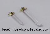 NGC1198 8*35mm - 10*60mm sticks white crystal connectors wholesale