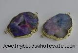 NGC1302 25*35mm - 35*45mm freeform druzy agate connectors