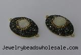 NGC1334 25*35mm oval druzy agate gemstone connectors