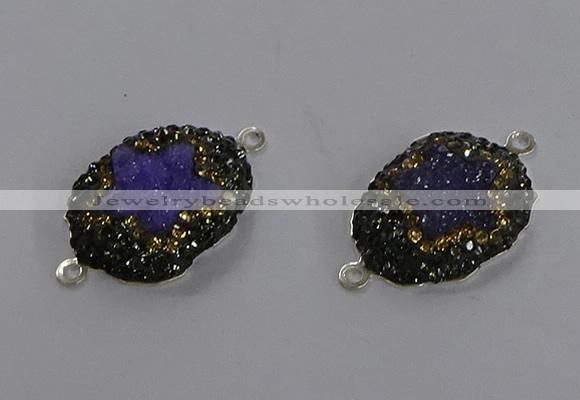 NGC1386 18*25mm freeform druzy agate connectors wholesale