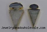 NGC1439 35*60mm - 40*75mm arrowhead agate gemstone connectors