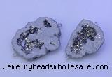 NGC1472 28*35mm - 40*45mm freeform plated druzy agate connectors