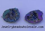 NGC1476 28*35mm - 40*45mm freeform plated druzy agate connectors