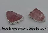 NGC1559 18*25mm - 30*35mm freeform rose quartz connectors