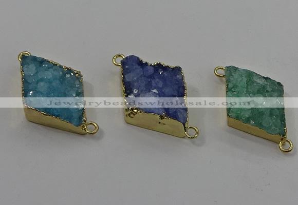 NGC1571 18*25mm - 20*26mm diamond druzy quartz connectors