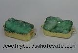 NGC1588 18*25mm - 18*28mm rectangle druzy quartz connectors wholesale