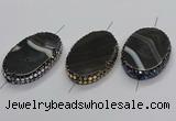 NGC1783 35*55mm oval agate gemstone connectors wholesale