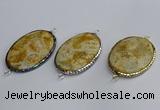 NGC1823 35*50mm oval agate gemstone connectors wholesale