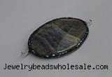 NGC1827 35*50mm oval agate gemstone connectors wholesale