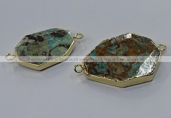 NGC1845 20*30mm - 30*40mm freeform ocean agate connectors