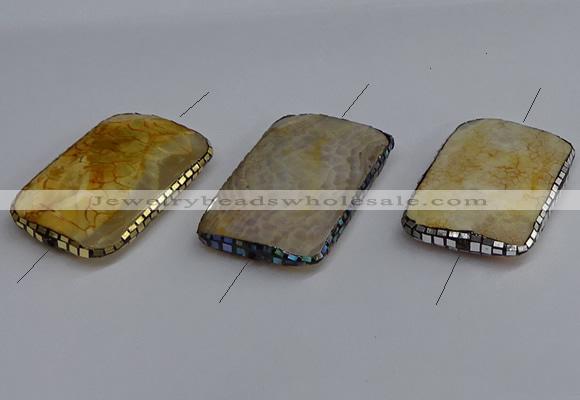 NGC1883 30*40mm - 30*45mm rectangle agate gemstone connectors