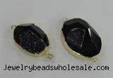 NGC244 20*30mm - 25*35mm freeform druzy agate gemstone connectors