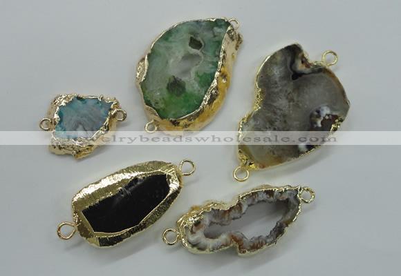 NGC27 18*22mm - 30*40mm freeform druzy agate connectors