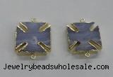 NGC275 26*26mm - 28*28mm blue lace agate gemstone connectors