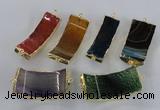 NGC326 15*50mm - 22*45mm agate gemstone connectors wholesale