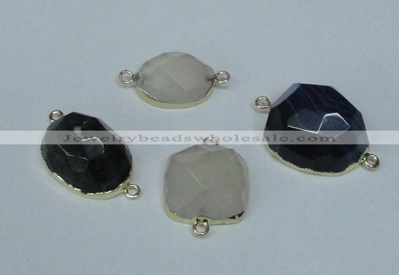 NGC333 15*20mm - 22*25mm freeform agate gemstone connectors