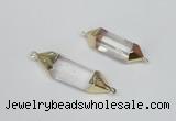 NGC335 10*25mm - 12*40mm faceted nuggets white crystal connectors