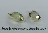 NGC338 15*20mm - 18*25mm faceted nuggets yellow quartz connectors