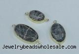 NGC416 15*20mm - 18*25mm oval labradorite gemstone connectors