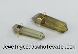 NGC422 12*45mm - 15*50mm faceted nuggets lemon quartz connectors