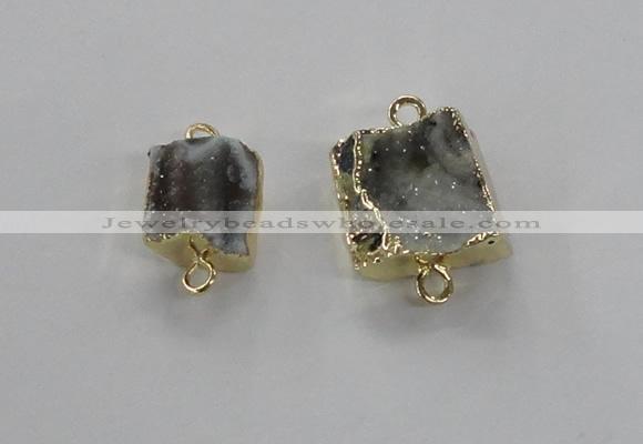 NGC426 12*14mm - 15*18mm freeform druzy agate connectors