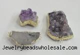 NGC438 20*25mm - 25*30mm freeform druzy amethyst gemstone connectors