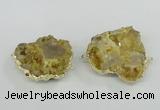 NGC441 25*35mm - 35*45mm freeform druzy agate gemstone connectors