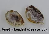 NGC445 18*25mm - 25*35mm freeform druzy agate gemstone connectors