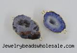 NGC447 18*25mm - 25*35mm freeform druzy agate gemstone connectors