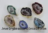 NGC451 18*25mm - 25*35mm freeform druzy agate gemstone connectors