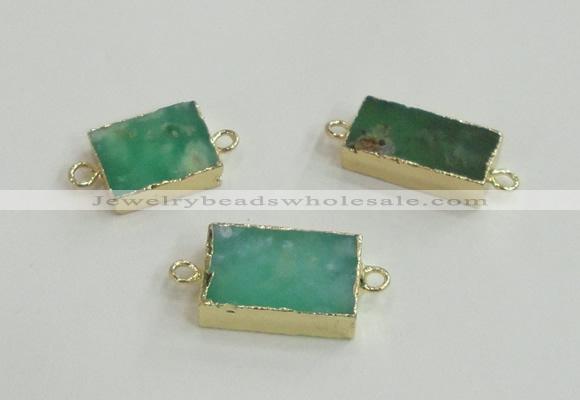 NGC465 8*16mm - 12*20mm rectangle Australia chrysoprase connectors