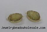 NGC471 20*30mm oval druzy agate gemstone connectors wholesale