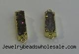 NGC5030 10*35mm - 10*40mm rectangle druzy agate connectors