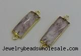 NGC5076 12*30mm - 15*35mm faceted rectangle light amethyst connectors