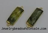 NGC5080 12*30mm - 15*35mm rectangle green rutilated quartz connectors