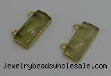 NGC5098 12*30mm - 15*35mm faceted rectangle lemon quartz connectors