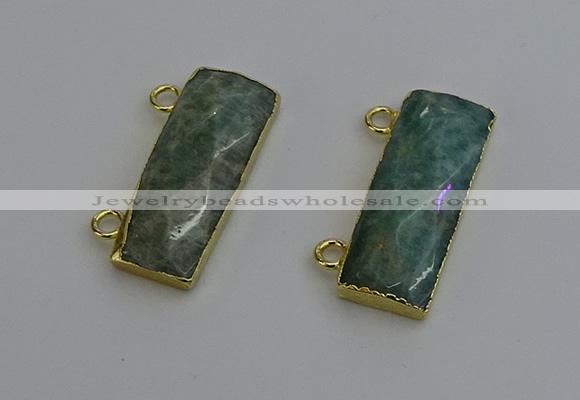 NGC5102 12*30mm - 15*35mm faceted rectangle amazonite connectors