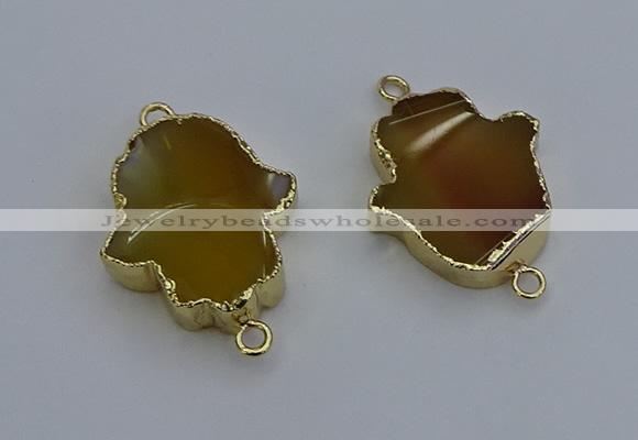 NGC5114 22*30mm - 25*35mm hamsahand agate gemstone connectors