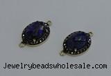 NGC5134 16*20mm oval lapis lazuli gemstone gemstone connectors