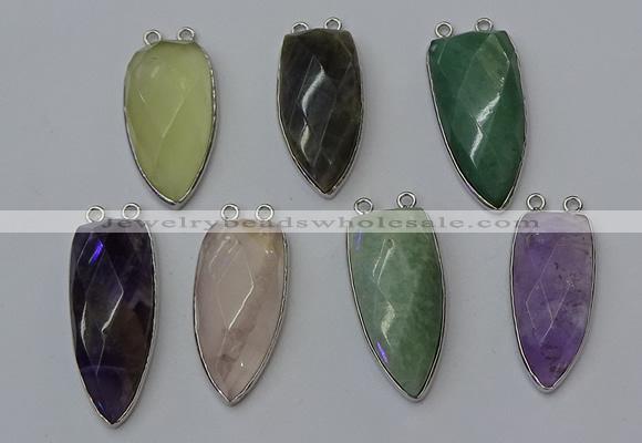 NGC5155 16*35mm - 18*40mm arrowhead mixed gemstone connectors