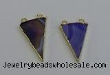 NGC5159 25*35mm - 30*40mm triangle agate gemstone connectors