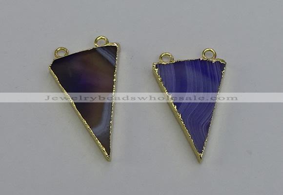 NGC5159 25*35mm - 30*40mm triangle agate gemstone connectors