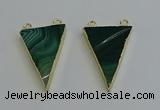 NGC5162 25*35mm - 30*40mm triangle agate gemstone connectors