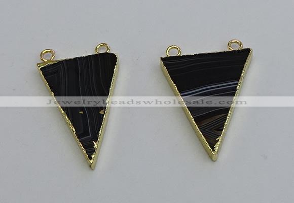 NGC5164 25*35mm - 30*40mm triangle agate gemstone connectors