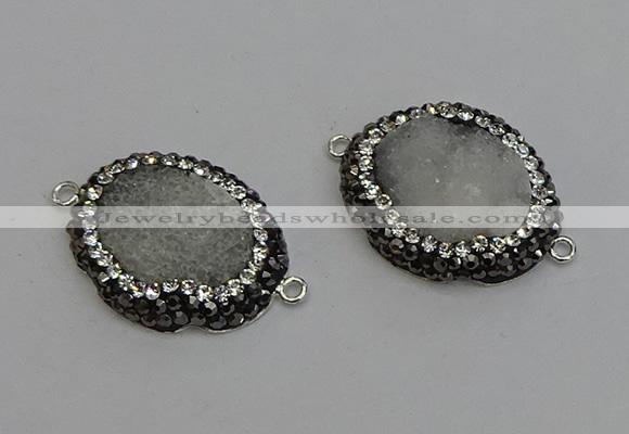 NGC5170 22*28mm - 24*30mm freeform druzy agate connectors