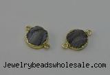 NGC5179 15mm - 16mm coin druzy agate gemstone connectors